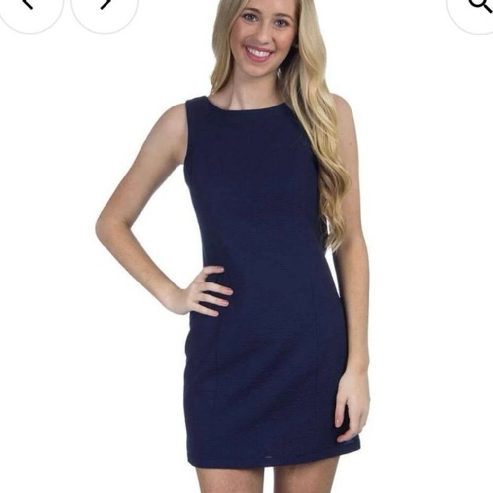 Lauren James The Harper Solid Seersucker Dress in Midnight size large NWT